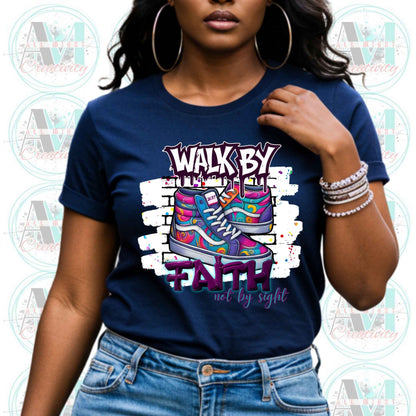 Christian T Shirt, Walk by Faith 2 Corinthians 5:7 Shirt