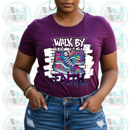 Christian T Shirt, Walk by Faith 2 Corinthians 5:7 Shirt