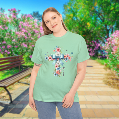 Floral Cross Tee, Faith T-Shirt, Christian Apparel
