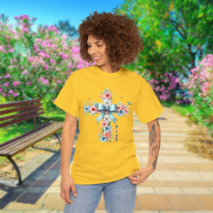 Floral Cross Tee, Faith T-Shirt, Christian Apparel