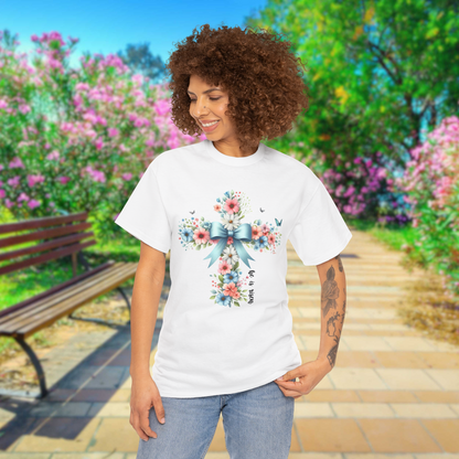 Floral Cross Tee, Faith T-Shirt, Christian Apparel