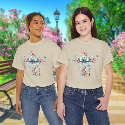 Floral Cross Tee, Faith T-Shirt, Christian Apparel