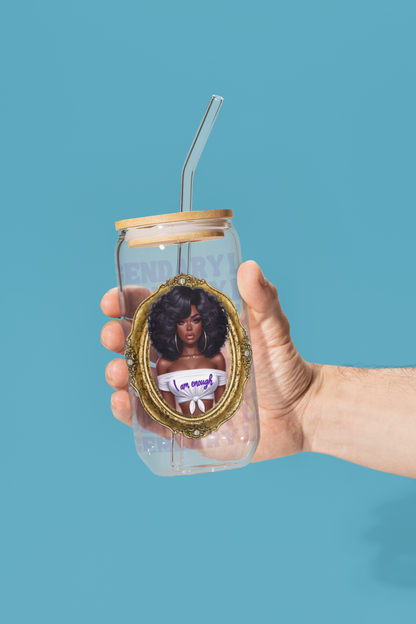Legendary, Black Excellence, I Am Enough, Sipper Glass, 16oz