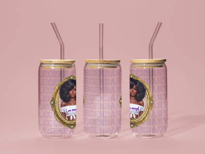 Legendary, Black Excellence, I Am Enough, Sipper Glass, 16oz