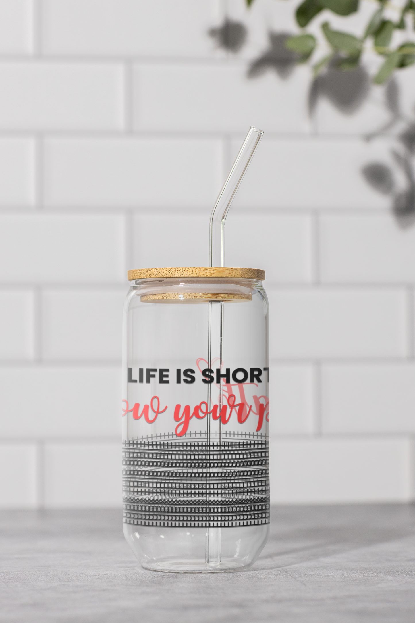 Funny Hidden Message, Sarcastic Glass Sipper Cup, Inspirational Sipper Glass 16oz