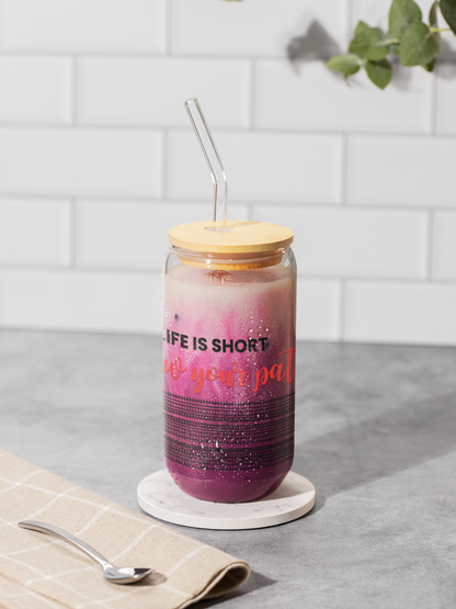 Funny Hidden Message, Sarcastic Glass Sipper Cup, Inspirational Sipper Glass 16oz