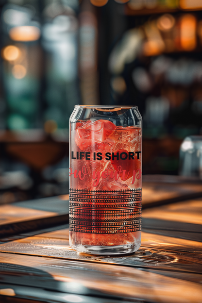 Funny Hidden Message, Sarcastic Glass Sipper Cup, Inspirational Sipper Glass 16oz