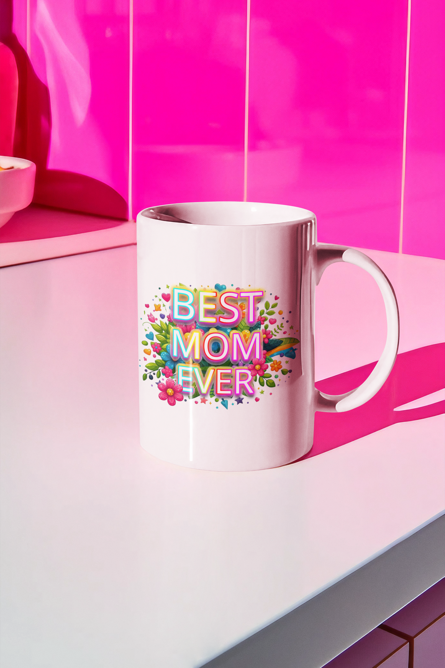 Best Mom Ever Floral Ceramic, Coffee Cup for Moms