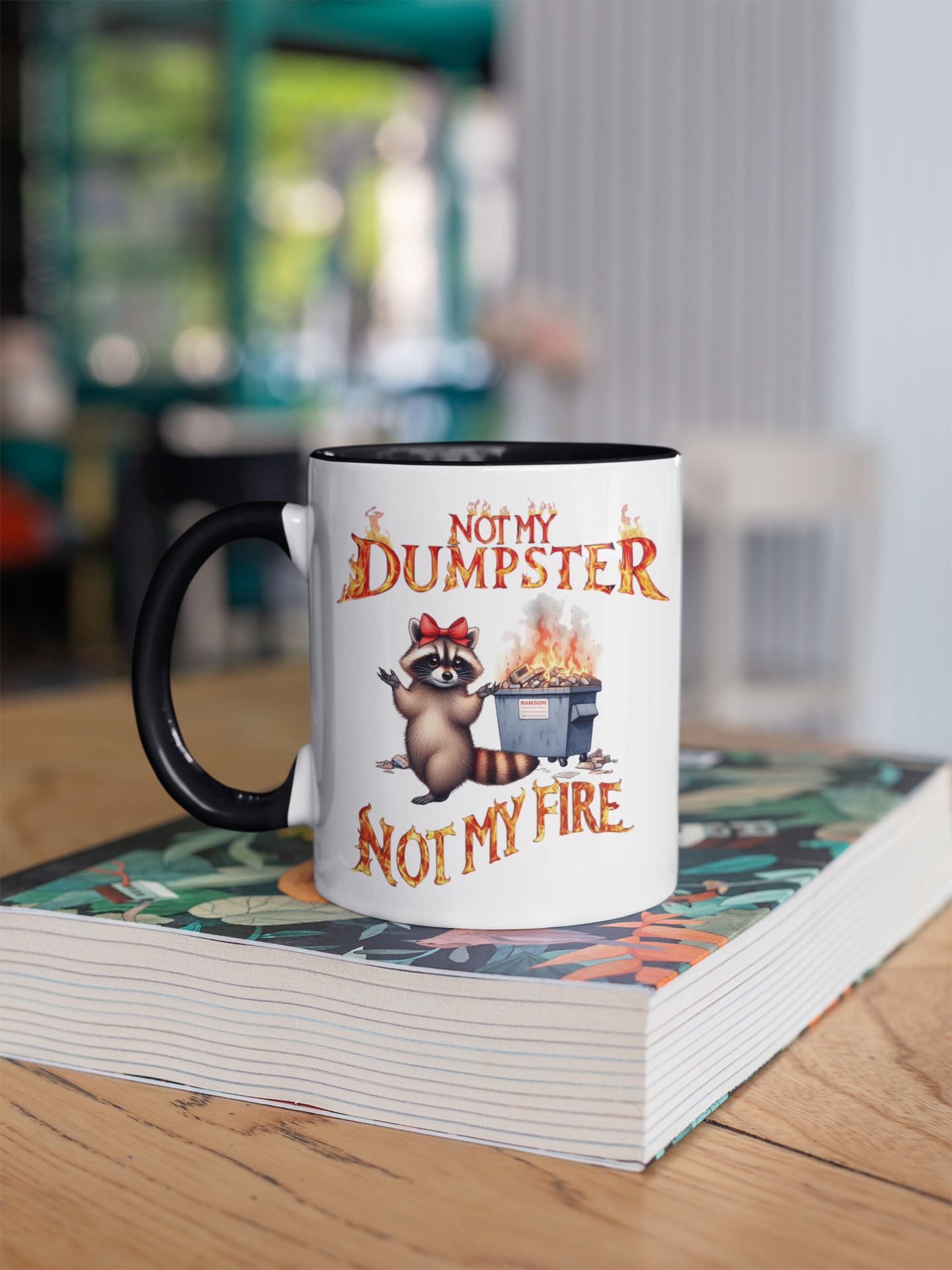 Whimsical Raccoon Coffee Mug, Funny Gift for Friends, Office Humor