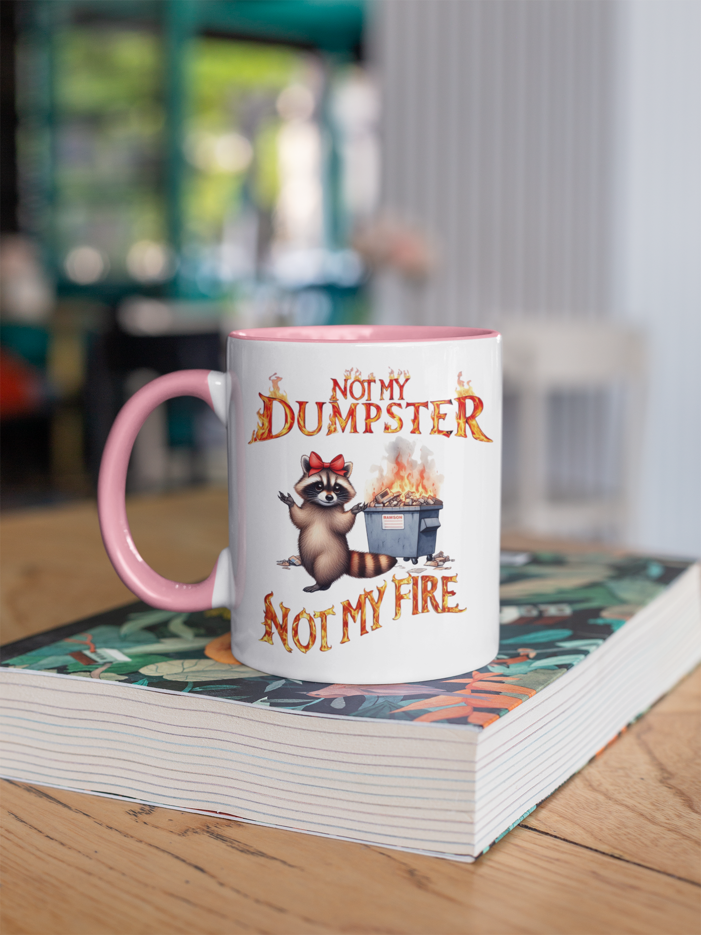 Whimsical Raccoon Coffee Mug, Funny Gift for Friends, Office Humor