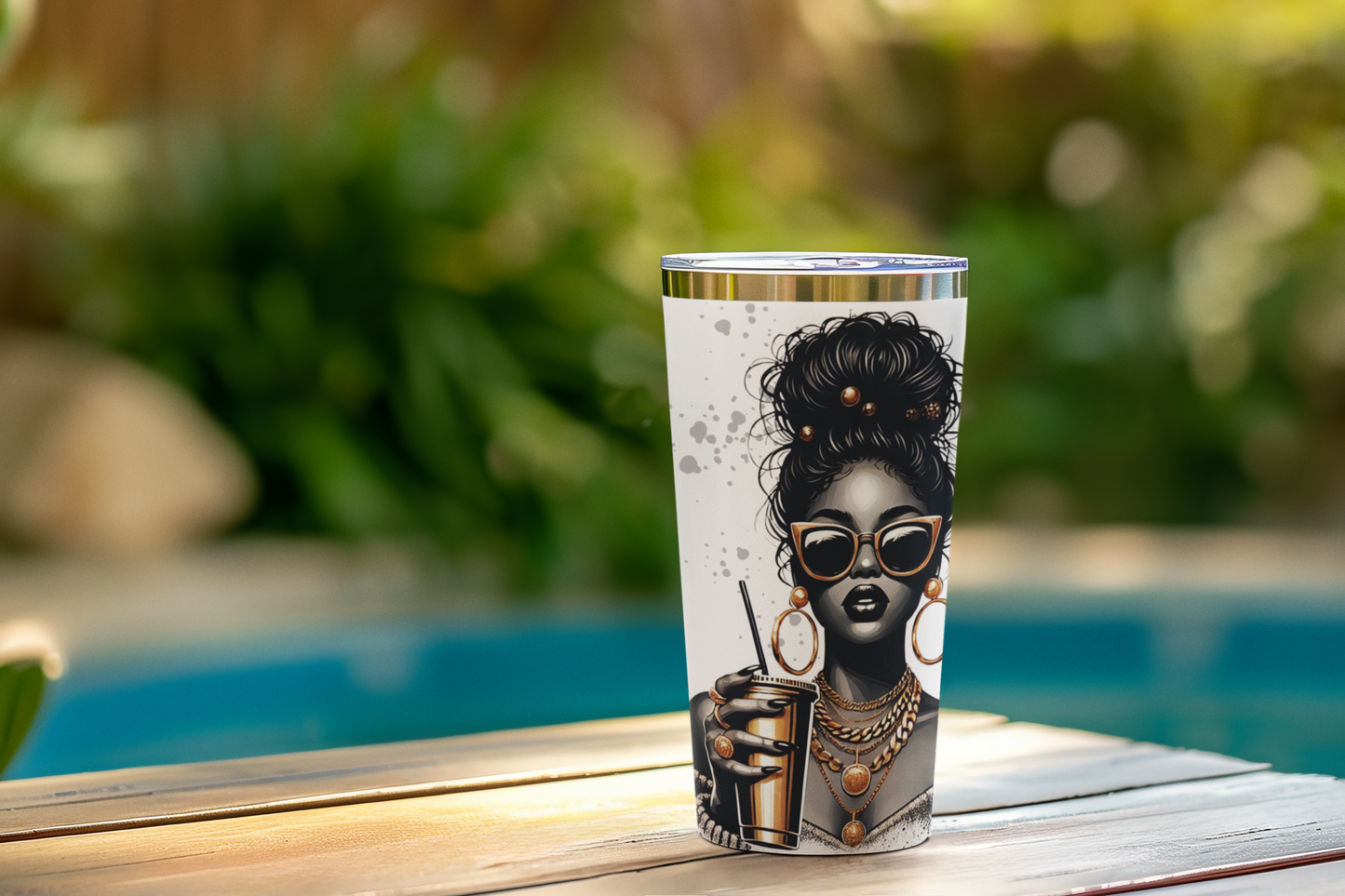 Luxury Insulated Travel Cup, Hustle and Luxury Phrase Mug, Boss Lady Gift