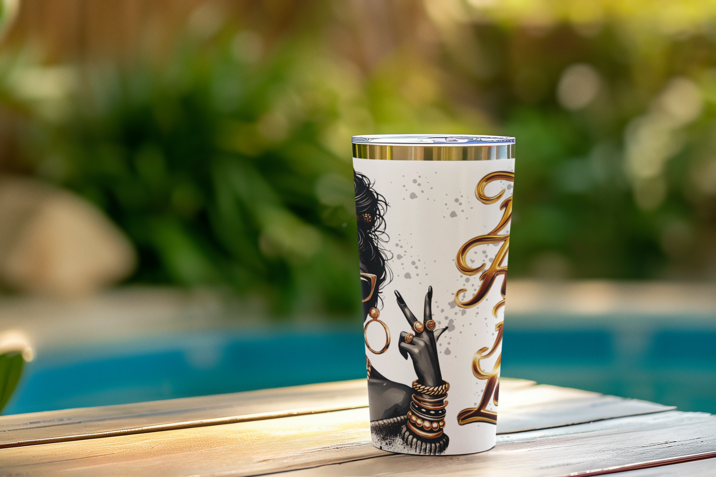 Luxury Insulated Travel Cup, Hustle and Luxury Phrase Mug, Boss Lady Gift