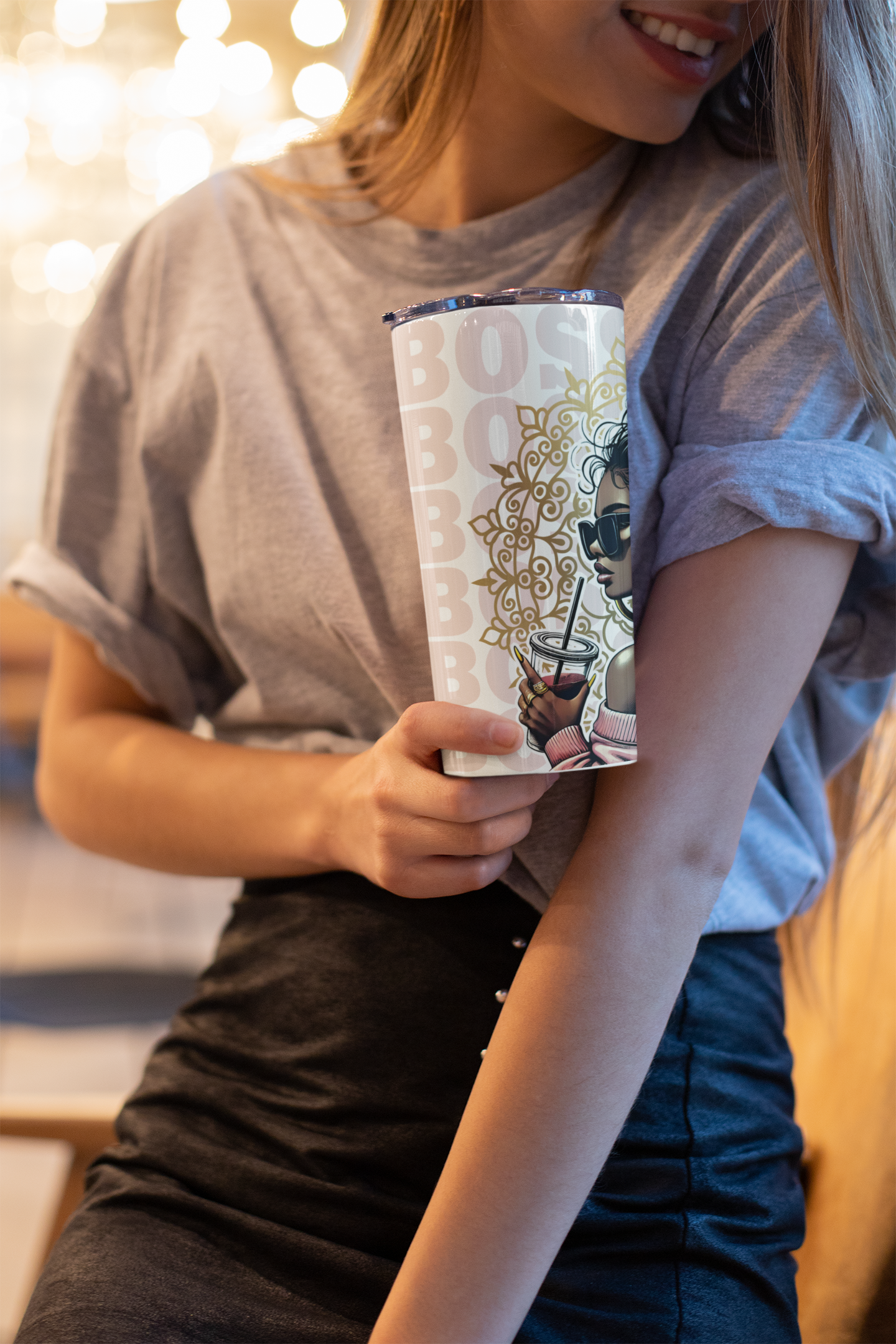 Boss Babe Tumbler 20oz - Woman Empowerment Cup, Insulated Drinkware