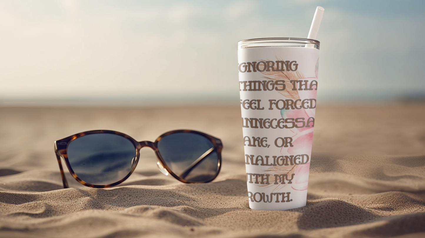 Empowered Woman Tumbler, Inspirational 20oz Stainless Steel Tumbler with Quote, Black Girl Magic