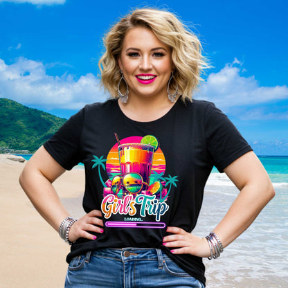 Girls Trip Loading Matching Group Photo Shirts for Cruises, Bachelorette Parties, & Weekend Trips