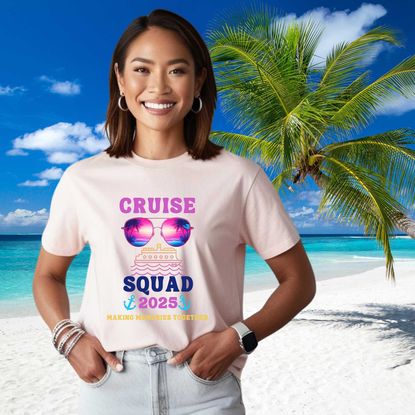 Cruise Squad 2025 T Shirt, Matching Tropical Vacation Shirts, Friends Vacation Shirts