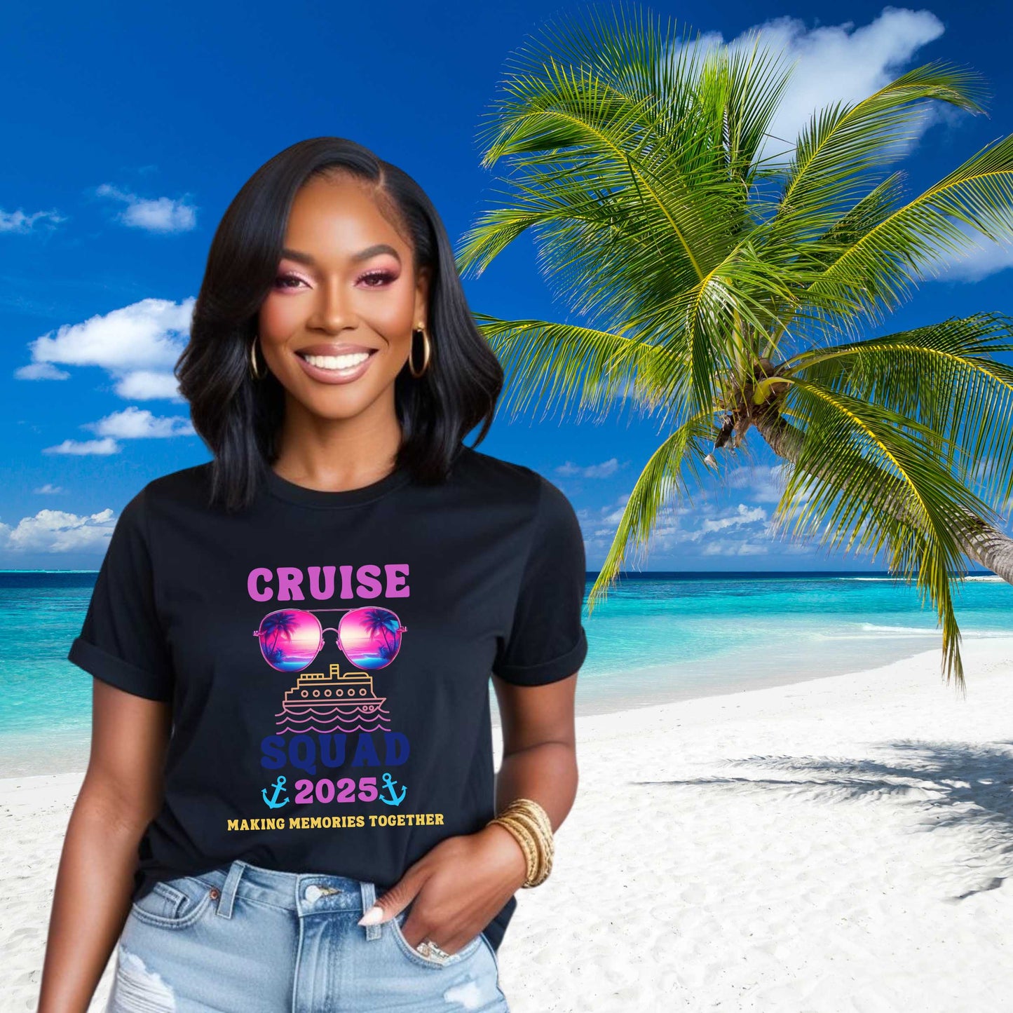 Cruise Squad 2025 T Shirt, Matching Tropical Vacation Shirts, Friends Vacation Shirts