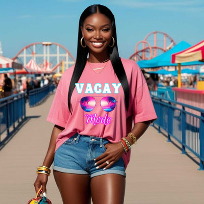 Tropical Vibes Vacay Mode T-Shirt, Beach Lover Tee, Vacation Shirt