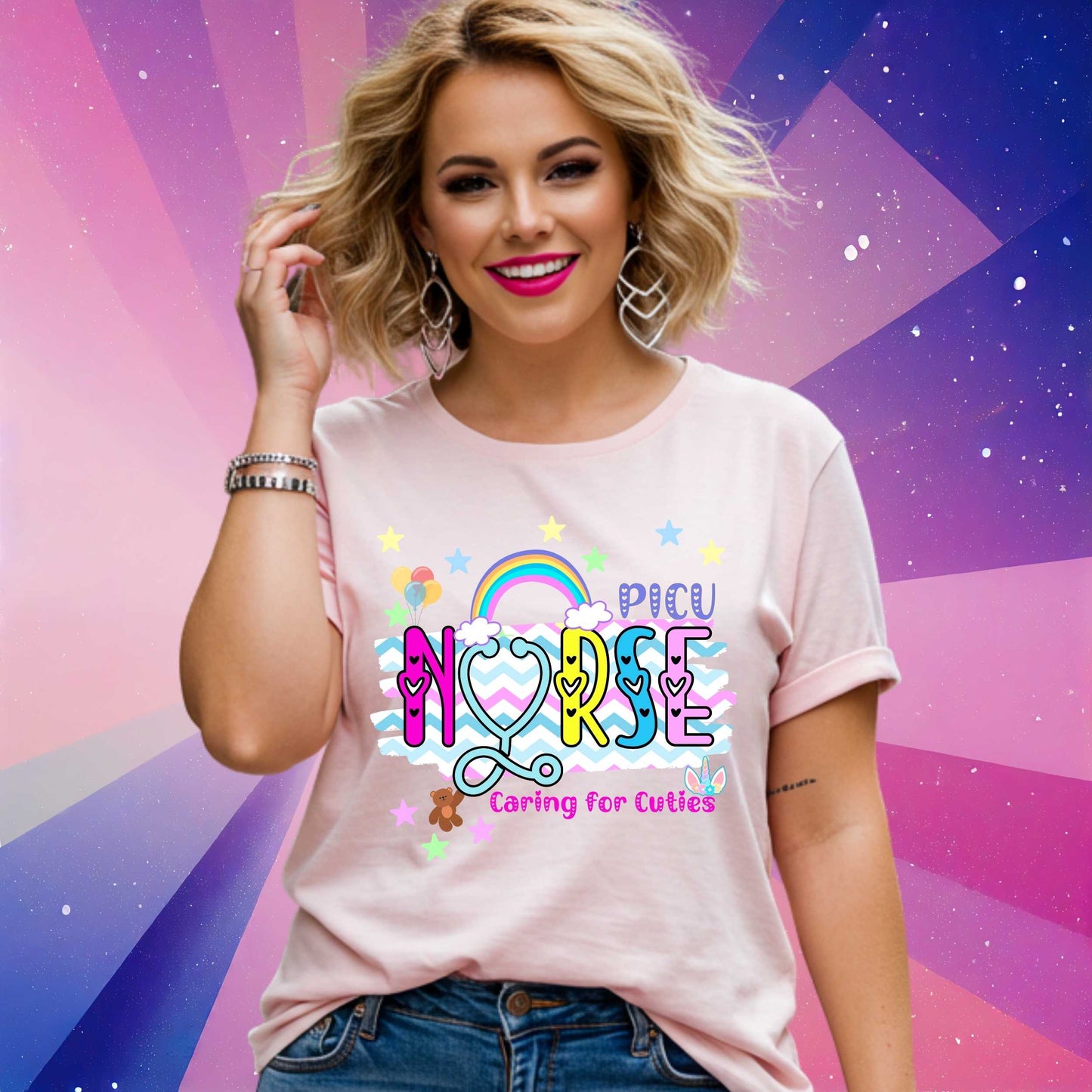 Playful PICU Nurse Tee, Made for Pediatric Nurse Heroes, Healthcare Shirt