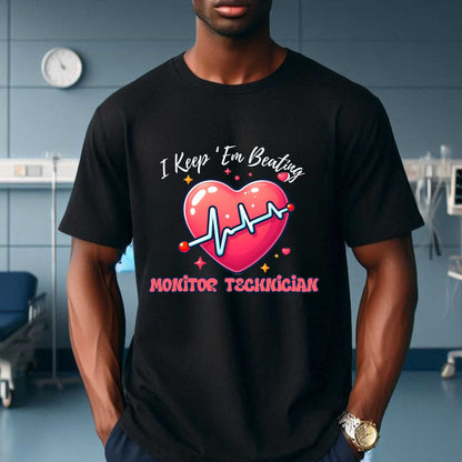 Monitor Tech Heartbeat Unisex Tee, Perfect for Healthcare Workers, Med/Surg/Tele Staff Shirt