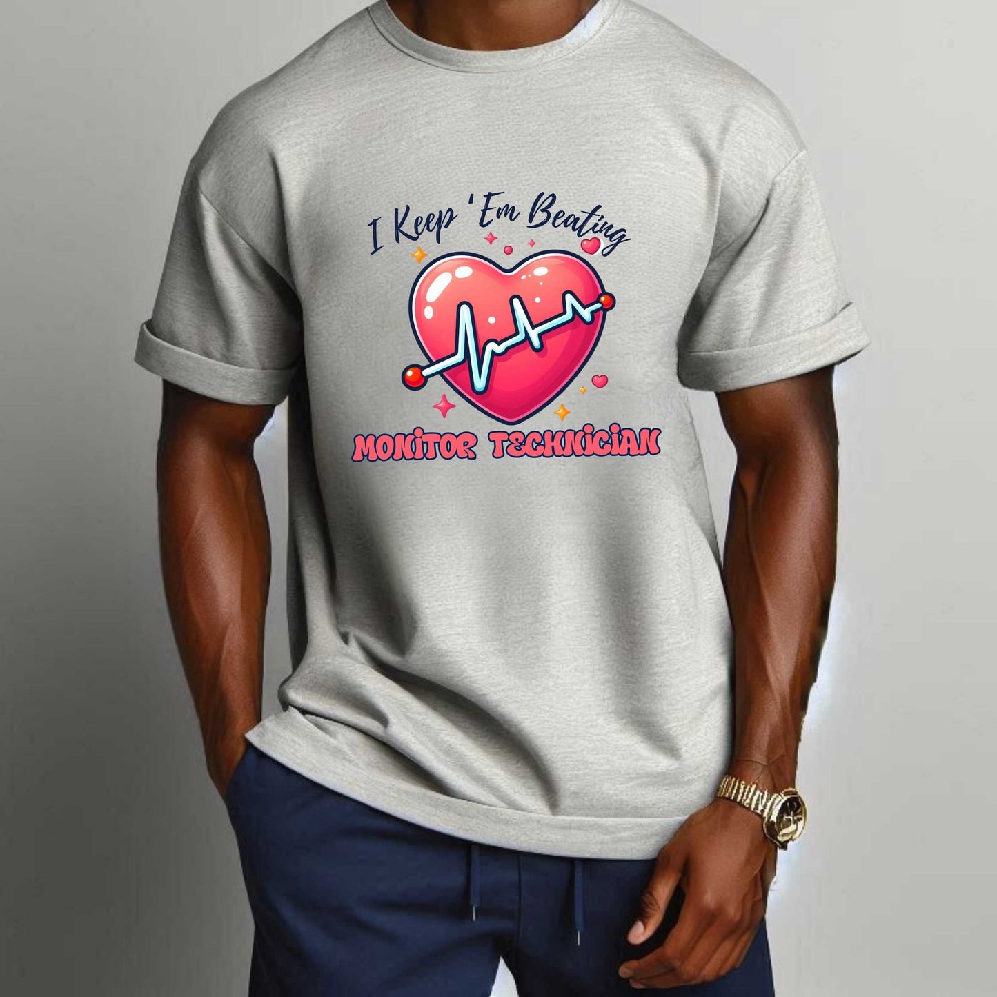 Monitor Tech Heartbeat Unisex Tee, Perfect for Healthcare Workers, Med/Surg/Tele Staff Shirt