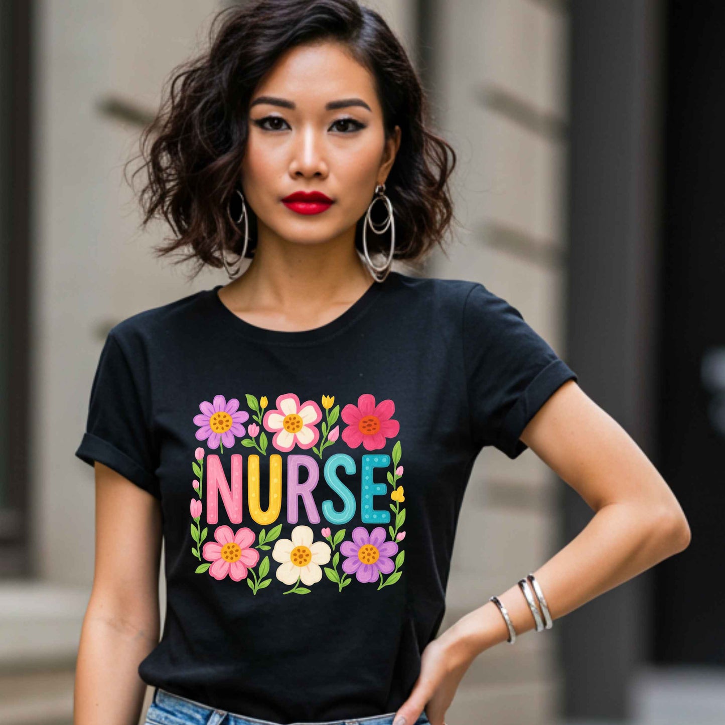 Boho Floral Nurse Shirt for Healthcare Heroes, Trendy Daisy Nurse Shirt, Nursing Student Tee