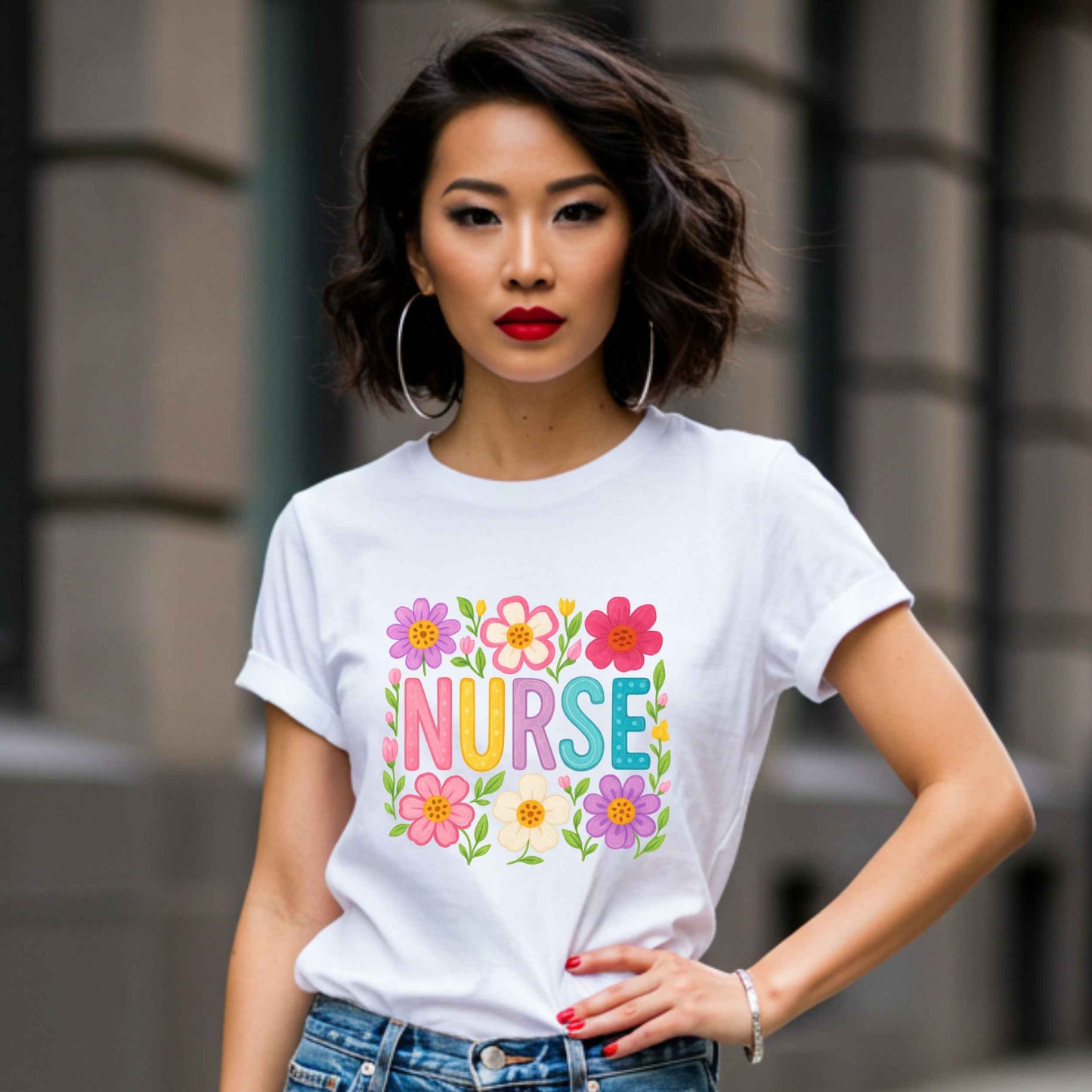 Boho Floral Nurse Shirt for Healthcare Heroes, Trendy Daisy Nurse Shirt, Nursing Student Tee