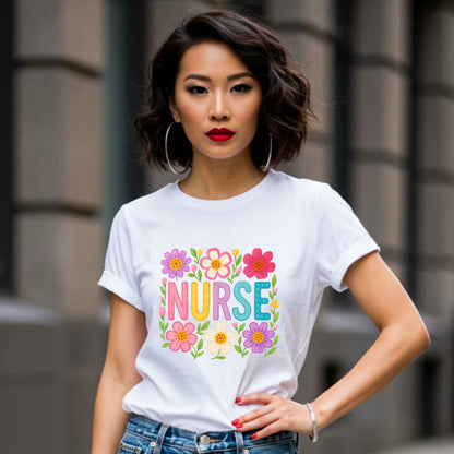 Boho Floral Nurse Shirt for Healthcare Heroes, Trendy Daisy Nurse Shirt, Nursing Student Tee