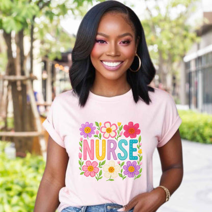 Boho Floral Nurse Shirt for Healthcare Heroes, Trendy Daisy Nurse Shirt, Nursing Student Tee