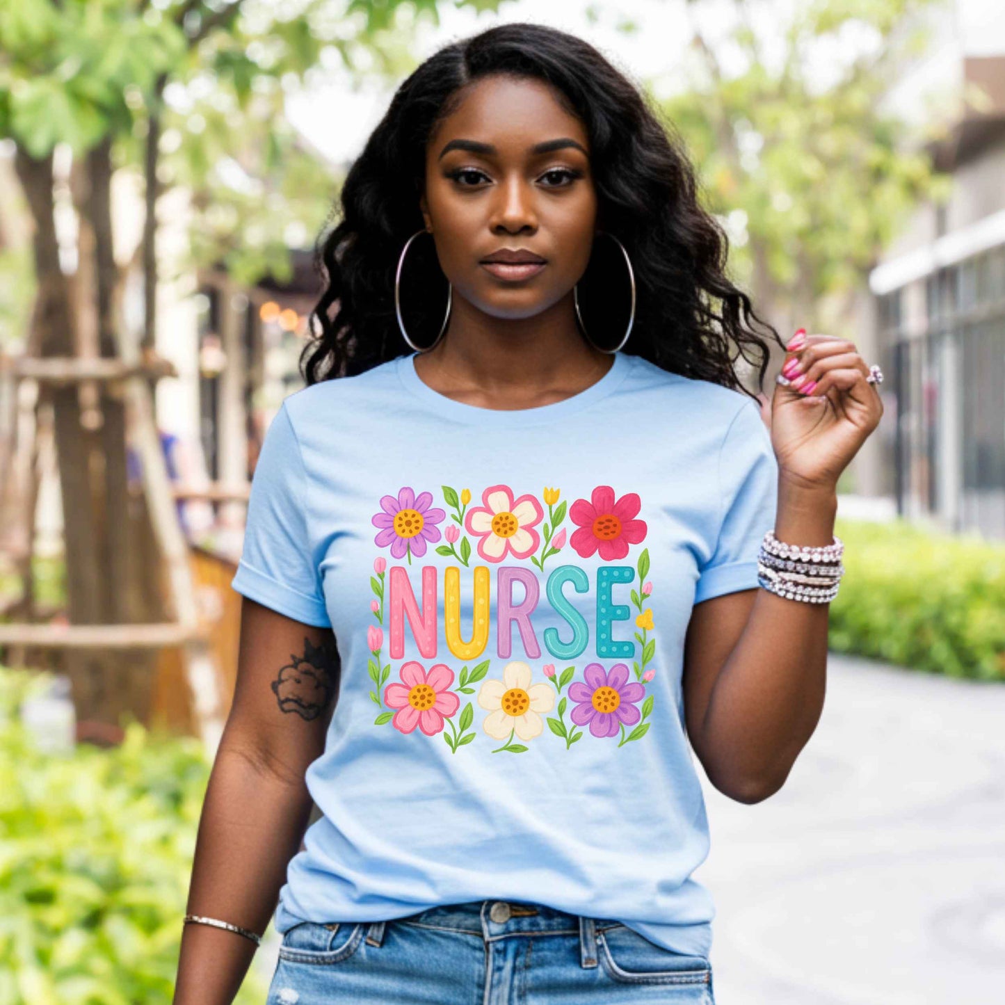 Boho Floral Nurse Shirt for Healthcare Heroes, Trendy Daisy Nurse Shirt, Nursing Student Tee