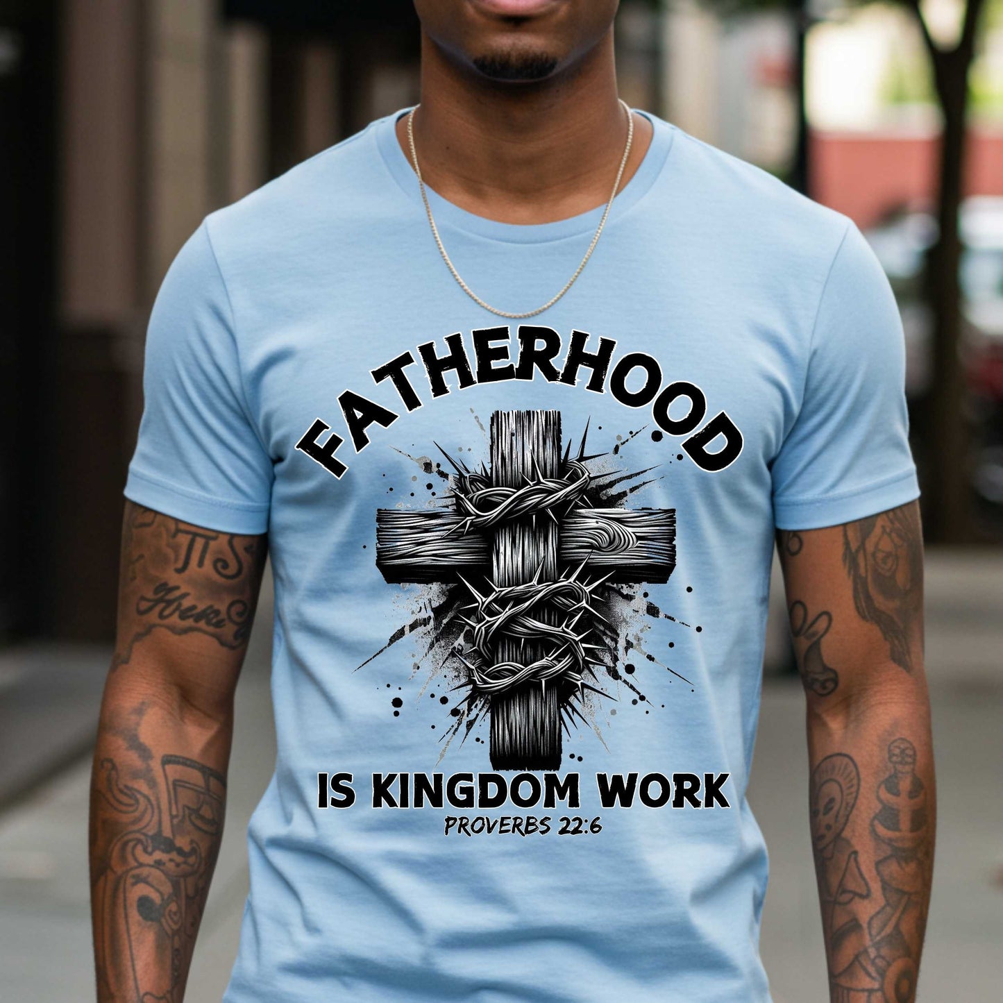 Christian Fatherhood T-Shirt, Faith Leadership Legacy Tee, Proverbs 22:6, Unisex Christian Tee