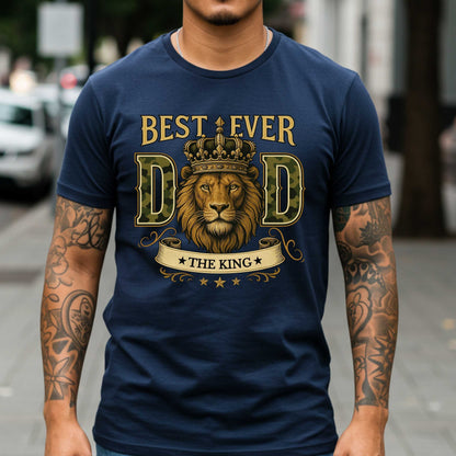 Best Dad Ever Lion Crown T-Shirt, King of the Family, Strength Leader Love Tee