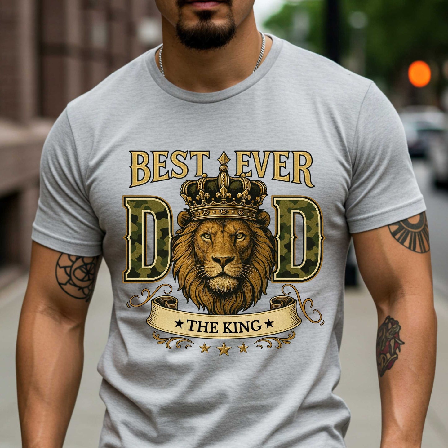 Best Dad Ever Lion Crown T-Shirt, King of the Family, Strength Leader Love Tee