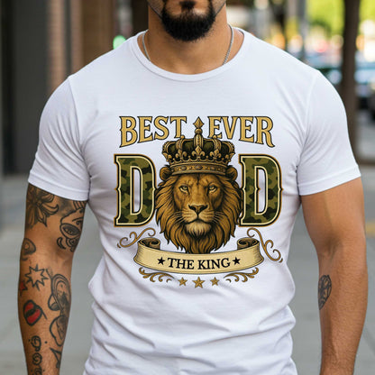Best Dad Ever Lion Crown T-Shirt, King of the Family, Strength Leader Love Tee
