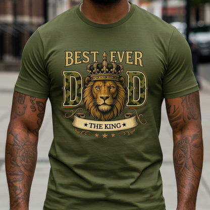 Best Dad Ever Lion Crown T-Shirt, King of the Family, Strength Leader Love Tee