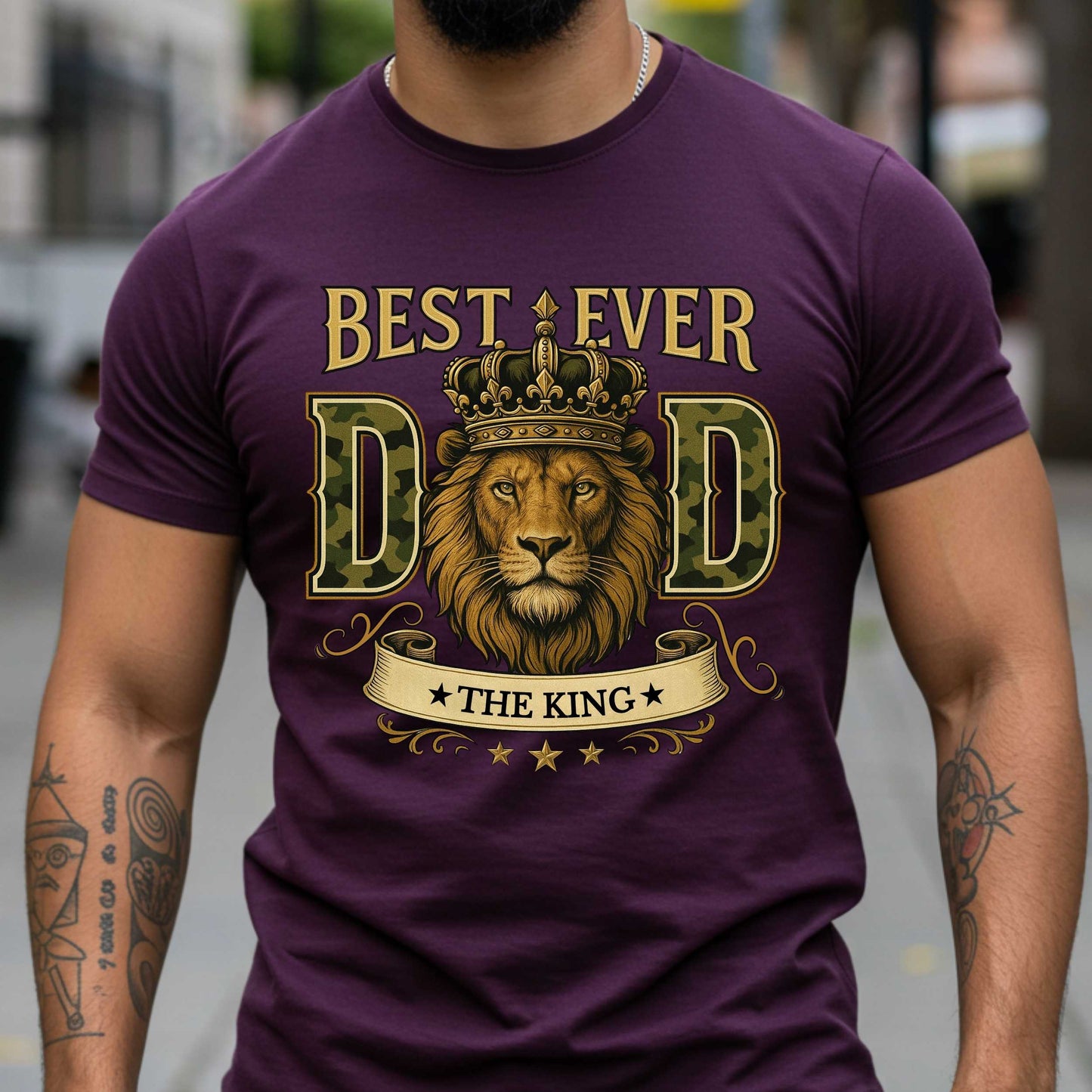 Best Dad Ever Lion Crown T-Shirt, King of the Family, Strength Leader Love Tee