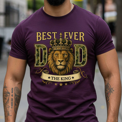 Best Dad Ever Lion Crown T-Shirt, King of the Family, Strength Leader Love Tee
