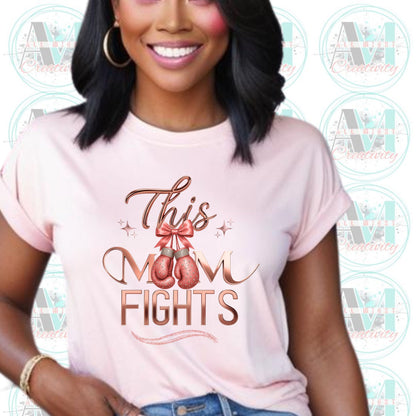 Funny Mom Gift, This Mom Fights Unisex Softstyle T-Shirt, Empowered Mama Shirt