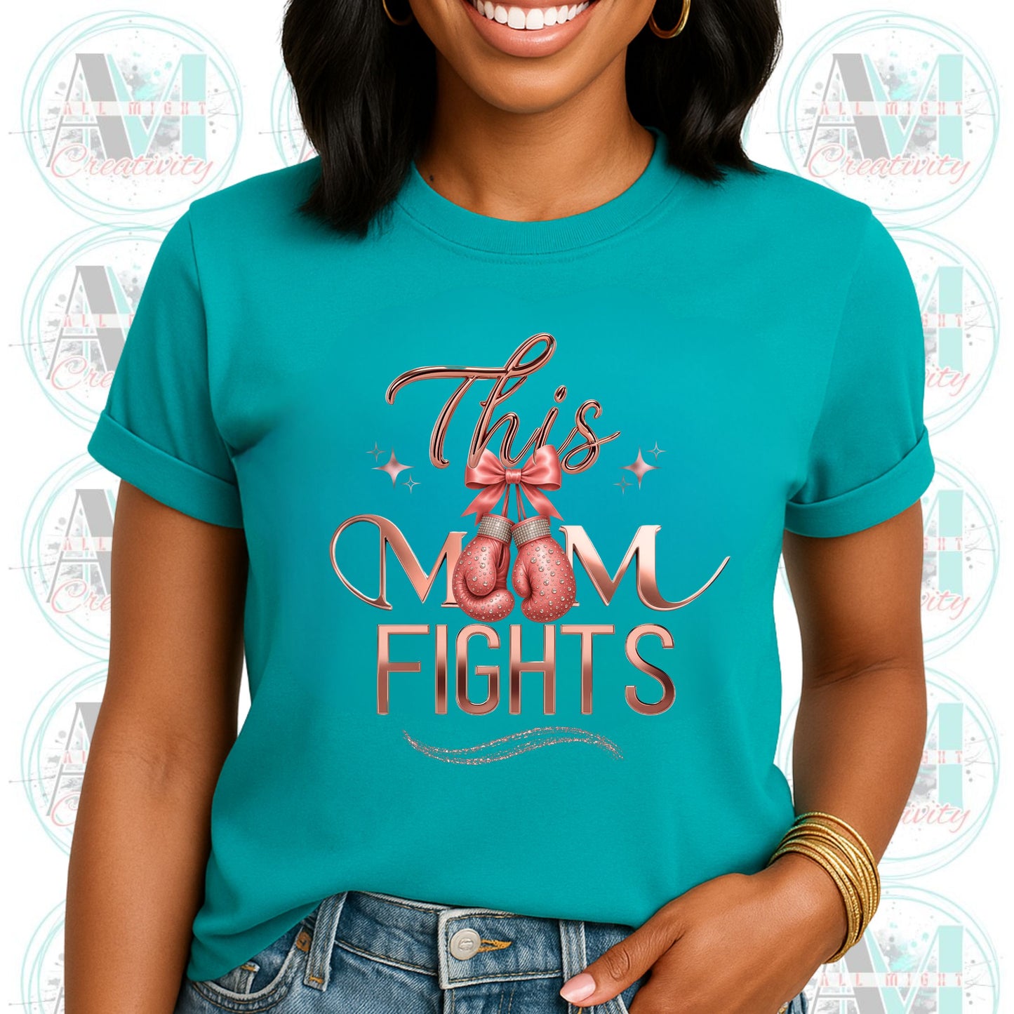 Funny Mom Gift, This Mom Fights Unisex Softstyle T-Shirt, Empowered Mama Shirt