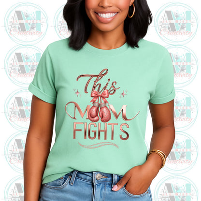 Funny Mom Gift, This Mom Fights Unisex Softstyle T-Shirt, Empowered Mama Shirt