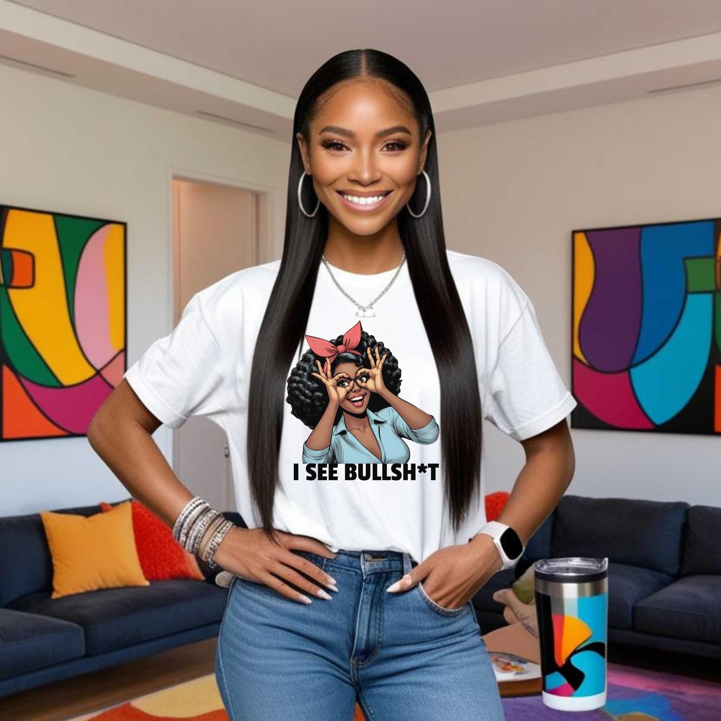 I See Bullsh*t Unisex Heavy Cotton Tee - Funny Graphic Shirt, Adult Humor Tee