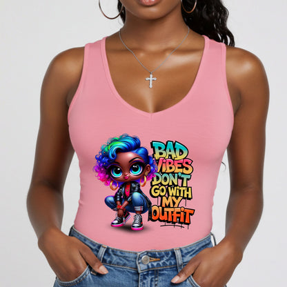 Bad Vibes Don't Go With My Outfit, Women's Racerback Tank Top, Summer Fashion
