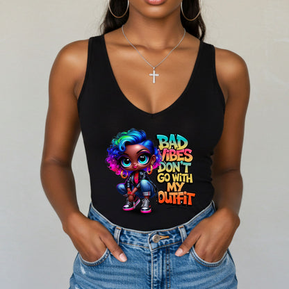 Bad Vibes Don't Go With My Outfit, Women's Racerback Tank Top, Summer Fashion