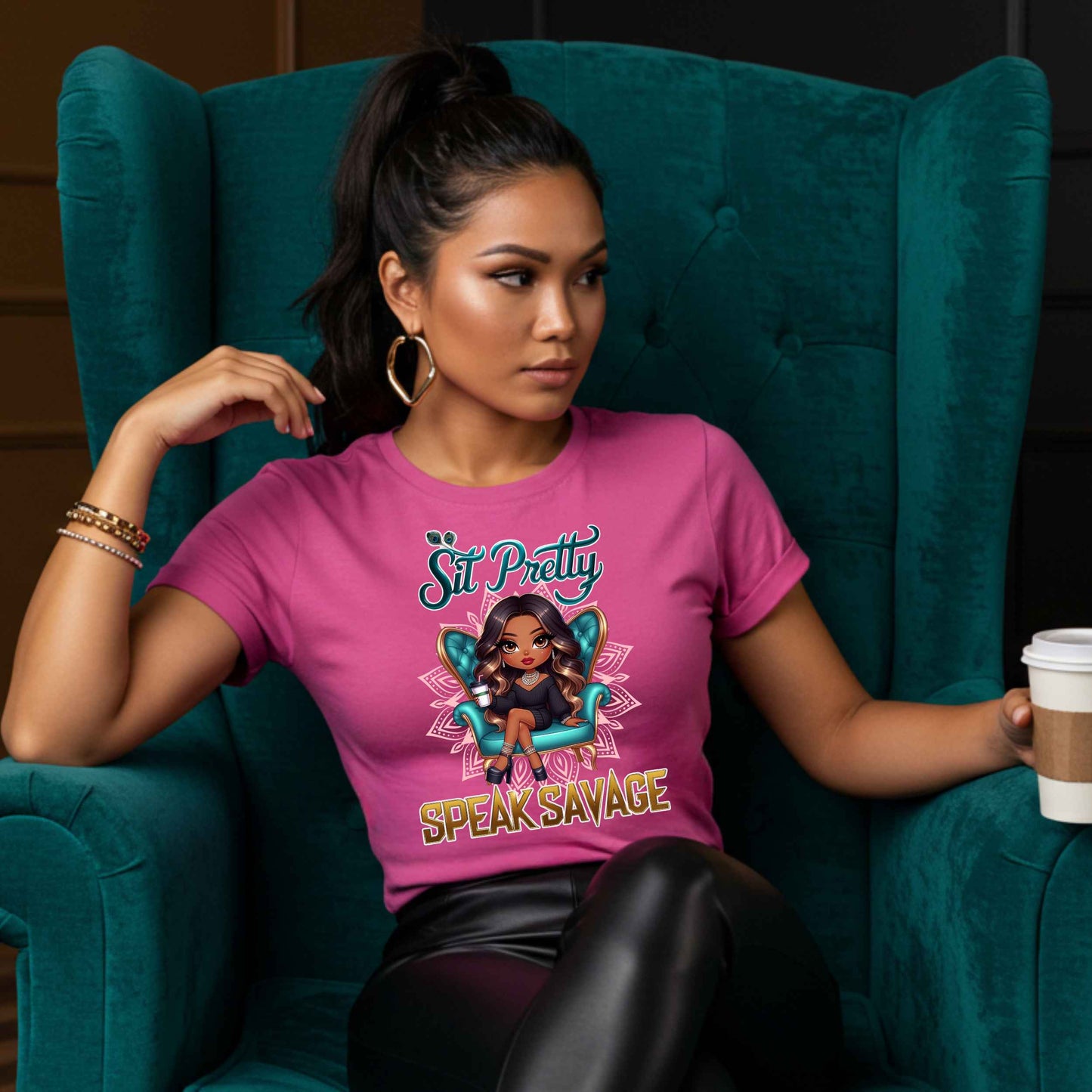 Sit Pretty Speak Savage Shirt, Boss Babe, Sarcastic Shirt, Cute but Savage Empowerment T-Shirt