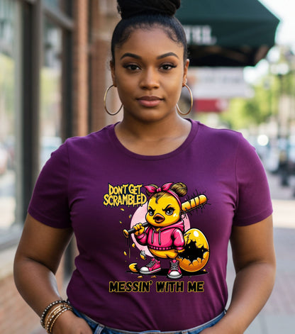 Funny Dont Get Scrambled Chick Shirt, Sarcastic Graphic Tee for Women