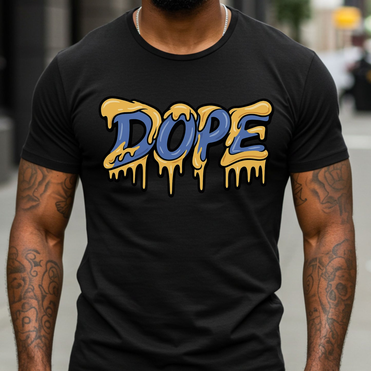 DOPE Drip Lettering Shirt, Bold Graphic Drip Font T-Shirt