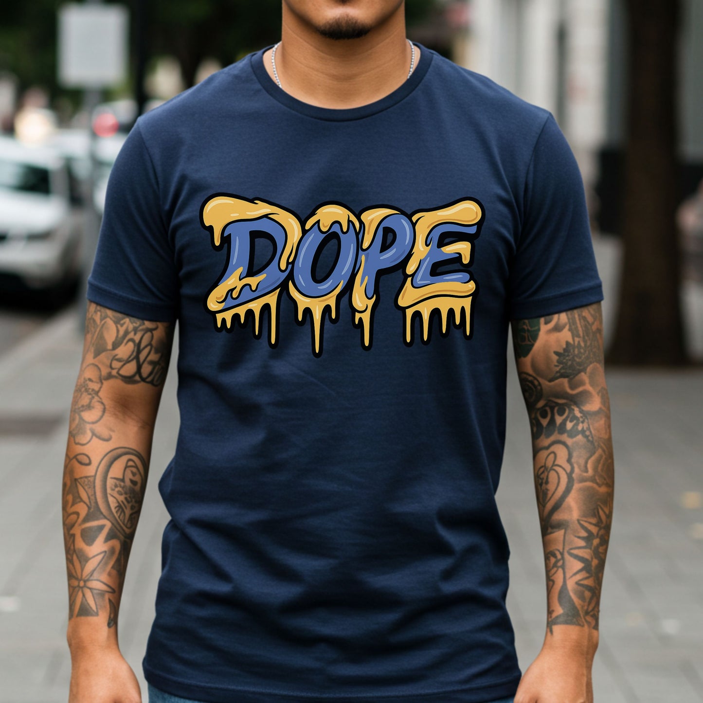 DOPE Drip Lettering Shirt, Bold Graphic Drip Font T-Shirt