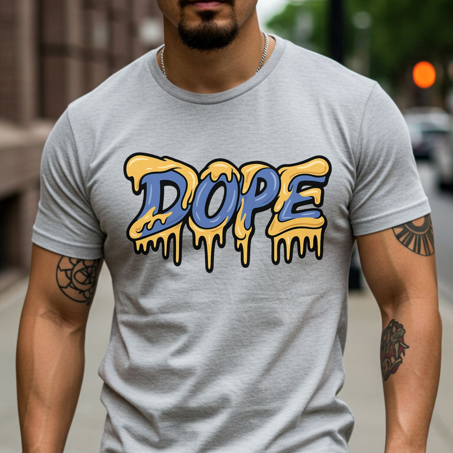DOPE Drip Lettering Shirt, Bold Graphic Drip Font T-Shirt