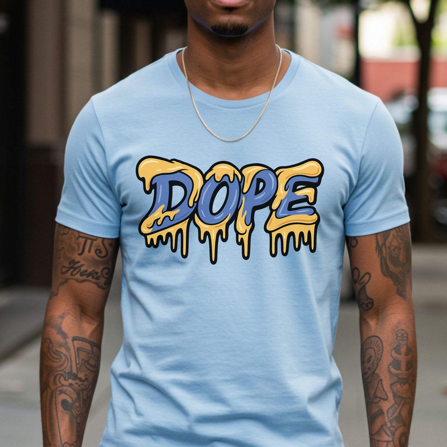 DOPE Drip Lettering Shirt, Bold Graphic Drip Font T-Shirt