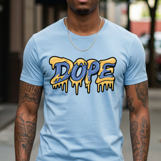 DOPE Drip Lettering Shirt, Bold Graphic Drip Font T-Shirt